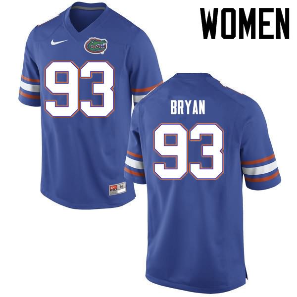 Women's NCAA Florida Gators Taven Bryan #93 Stitched Authentic Nike Blue College Football Jersey DUR5665VH